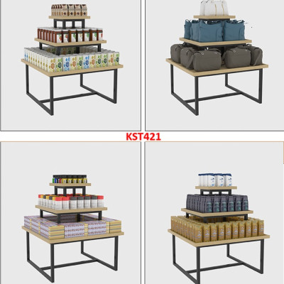 Kệ gỗ trưng bày rau củ quả, kệ trưng bày sản phẩm, hàng hóa KST421 - NỘI THẤT LẮP RÁP VIENDONGADV