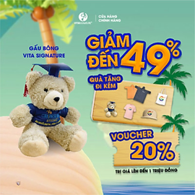 [Quà tặng không bán] Gấu bông Growsure chúc bé Cao lớn, Khỏe Mạnh