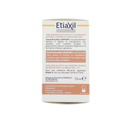 Lăn Khử Mùi ETIAXIL Détranspirant Traitement Confort+ Aisselles Peaux Sensibles 15ml (Dành Cho Da Siêu Nhạy Cảm) + Tặng 1 Móc Khóa Nhựa 2 Mặt