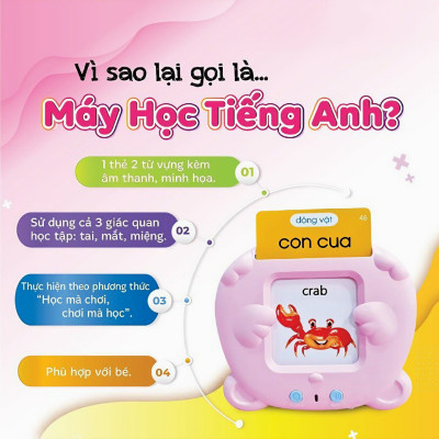 Máy đọc thẻ Flashcard song ngữ anh việt thông minh cho bé 112 thẻ 244 từ vựng KG133 - Hàng chính hãng
