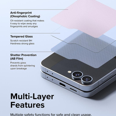 Combo 2 Miếng Dán cường lực Samsung Galaxy Z Flip 6 RINGKE Cover Display Tempered Glass (Màn hình ngoài)_ Hàng chính hãng