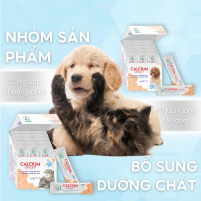 BOSSEN - Calcium Delight for dog Bổ Sung Canxi và Khoáng cho Chó - Hộp 20 gói 5ml