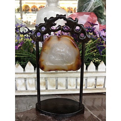 Khánh treo khắc hình Phật Quan âm phong thủy đá mã não