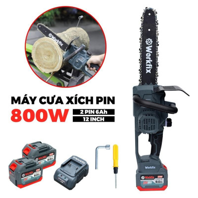 Máy cưa xích pin Workfix WF-CS12BL, Động cơ Không chổi than, Chiều dài lam 28cm - Pin Khủng 15 cell