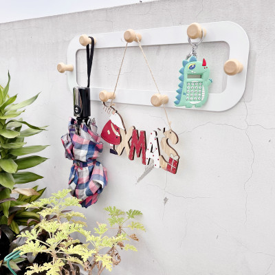 Giá treo đồ kim loại cao cấp 14 nút móc cửa - không cần khoan tường