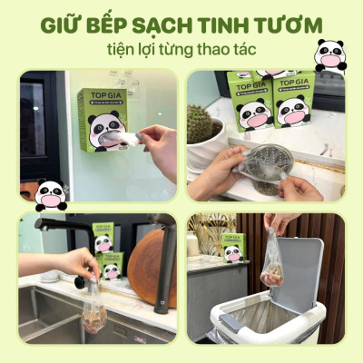 100 túi lọc rác bồn rửa chén TOPGIA, giỏ lưới tiện lợi, giữ cho chậu rửa luôn sạch sẽ.