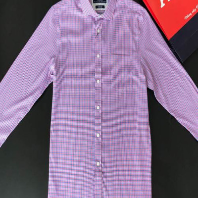 Áo sơ mi nam dài tay kẻ dáng Slimfit mã ALGS178