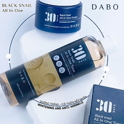 Nước hoa hồng Ốc sên đen dưỡng trắng da, ngăn ngừa lão hoá mờ thâm nám - DABO Black Snail All in One Toner 300ml