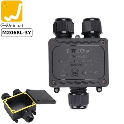 Hộp đầu nối chia điện chống nước 3 ngả chuẩn IP68 hãng E-Weichat EW-M2068L-Y. HÀNG CHÍNH HÃNG CÓ BẢO HÀNH !!!