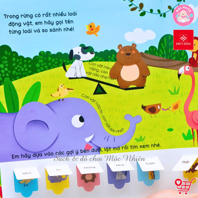 Sách tương tác - Lift the flap - Lật mở khám phá - So sánh - Đinh Tị Books