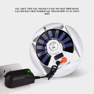 Bóng Đèn Led Tích Điện 5 Cánh Đèn Năng Lượng Mặt Trời Có Thể Đóng Mở