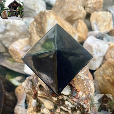 Kim tự tháp đá bồ kết đen NHA SAN T640 Món quà phong thủy tuyệt vời - 1.02kg (7 x 10 (cm)