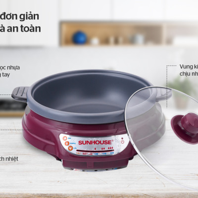 Nồi lẩu điện Sunhouse SH535L 3.5L- Hàng chính hãng