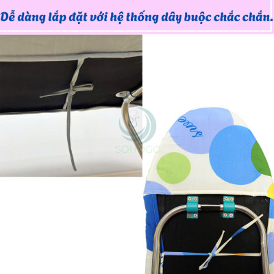 Áo bọc bàn để ủi quần áo nhiều size, nhiều mẫu - CHỌN SIZE - Áo trùm bàn ủi đồ-Áo Bọc Bàn Ủi Vải Dày Bền – Loại Dây Cột Áo Phủ Bàn Là Nhiều Size – Cố Định Bằng Dây Buộc