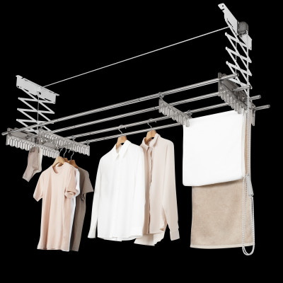 Giàn phơi quần áo treo trần Wellex Hàn Quốc RG4180-O đủ phụ kiện (4 kẹp)