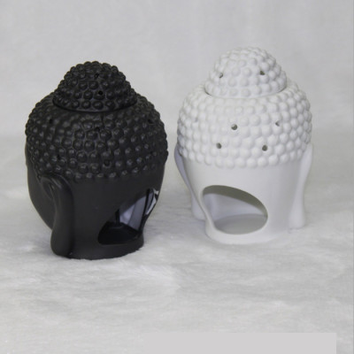 Combo Bếp xông tinh dầu nến hình phật màu trắng và 1 chai tinh dầu sả chanh Eco oil 10ml