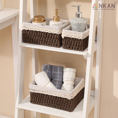 Giỏ Mây Đựng Đồ, Giỏ Đựng Đồ Ăn Vặt ANKAN, Phù Hợp Các Phòng Spa, Khách Sạn Và Trang Trí Trong Nhà