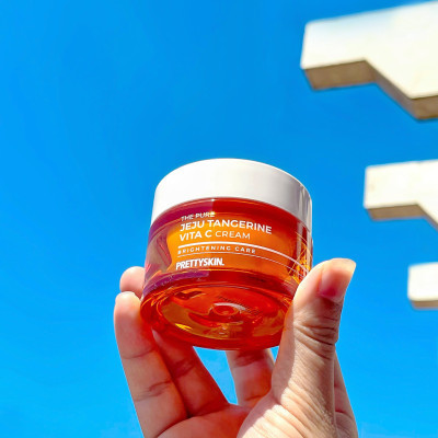 Kem Dưỡng Sáng Da, Phục Hồi Cấp Ẩm Vitamin C Pretty Skin 52ml The Pure Jeju Tangerine Vita C