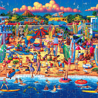 Tranh xếp Hình Tia Sáng- Lướt ván (247 Mảnh Ghép)