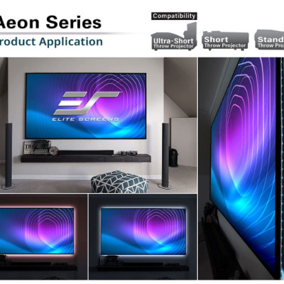 Màn Chiếu Elite Screens Dòng Aeon, 100 inch Tỷ lệ Khung Hình 16:9 (vùng hiển thị 124.5 x 221.4 cm) Gain 1.3 (AR100WH2) – Hàng Chính Hãng