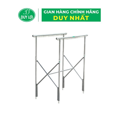 GIÁ PHƠI ĐỒ 2 NHÁNH DUY LỢI INOX - TẶNG 10 MÓC ÁO KÉP NHỰA CAO CẤP DUY LỢI