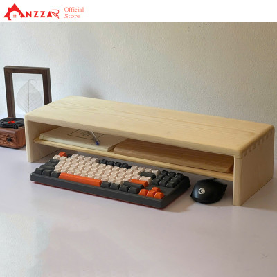 Kệ Màn Hình Máy Tính Monitor Sơn Phủ Bóng Kệ Gỗ Kê Màn Hình Uốn Cong Có Ngăn Kéo Độc Đáo Sang Trọng Anzzar-08