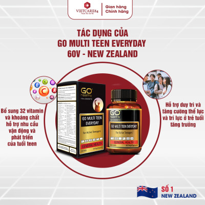 Bộ Sản Phẩm Tăng Chiều Cao Tuổi Dậy Thì: 2 Hộp Canxi hữu cơ New Zealand Nutri Seaweed Calcium và GO MULTI TEEN EVERYDAY