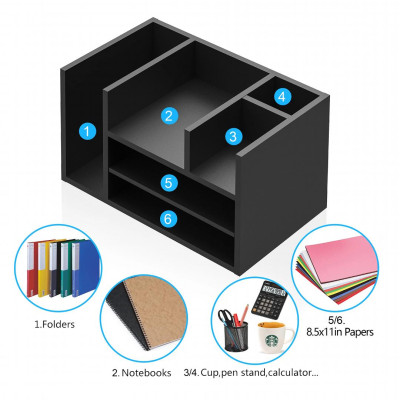 Kệ sách gỗ kệ sách mini trang trí bàn làm việc SMLIFE Atonio