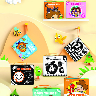 Sách vải Lalala baby kích thích thị giác cho bé sơ sinh 0 đến 12 tháng