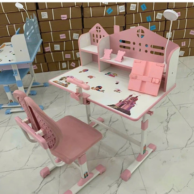 Bộ bàn ghế học sinh tiểu học có giá sách chống gù CT 204 Tundo ngang 75cm