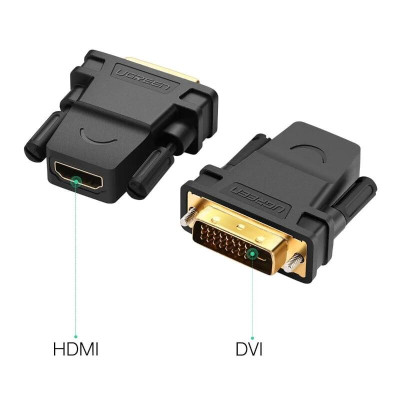 Ugreen UG2012420124TK Màu Đen Đầu chuyển đổi DVI 24 + 1 sang HDMI âm - HÀNG CHÍNH HÃNG