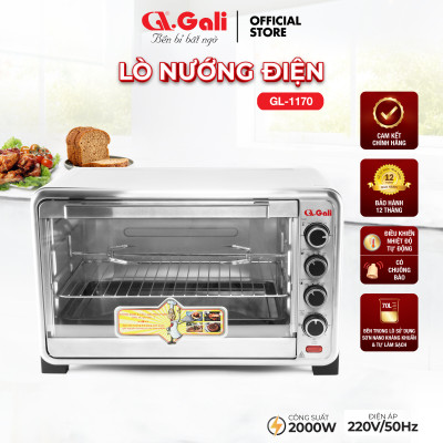 Lò nướng điện đa năng Gali GL-1170 dung tích lớn 70 lít, có đèn, xiên quay, quạt đối lưu, hàng chính hãng Gali bảo hành 24 tháng.