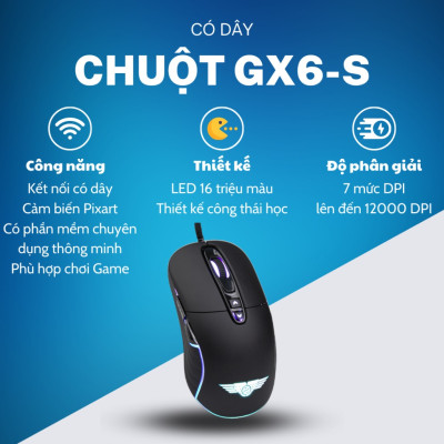 Chuột Gaming Newmen cao cấp GX6-S – Hàng Chính Hãng 