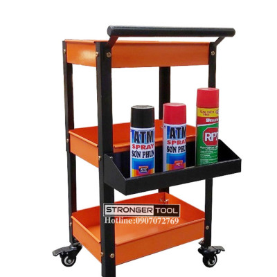 XE ĐẨY 3 NGĂN ĐA NĂNG CÓ KHAY PHỤ MÀU XANH THƯƠNG HIỆU STRONGER TOOL