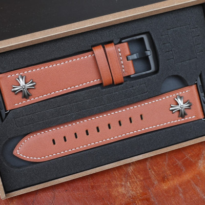 Dây da cho đồng hồ Apple Watch Da Bò Pullup - Rivet chữ thập Khóa Thép 316L Dành Cho Series SE 7| 6 | 5 | 4 | 3 | 2 | 1 - Hàng chính hãng