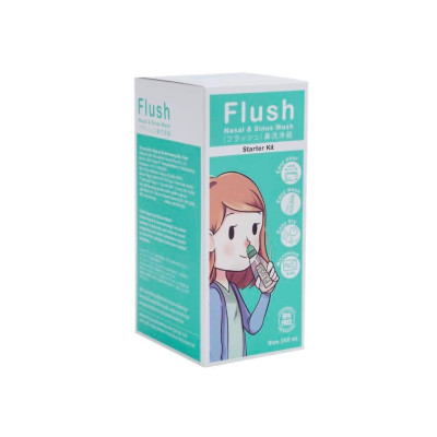 Combo Bình Rửa Mũi Cho Trẻ FLUSH Chính Hãng Gồm 1 Bình Và Hộp 30 Gói Muối Tinh Khiết