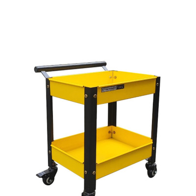 Xe đẩy dụng cụ mini 2 tầng có tay nắm thép sơn tĩnh điện