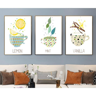 TRANH BỘ 3 TREO TƯỜNG CỠ ĐẠI KÈM KHUNG - TREO QUÁN CAFE- TB3BAFCF405