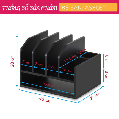 Kệ sách gỗ kệ sách mini trang trí bàn làm việc SMLIFE Ashley