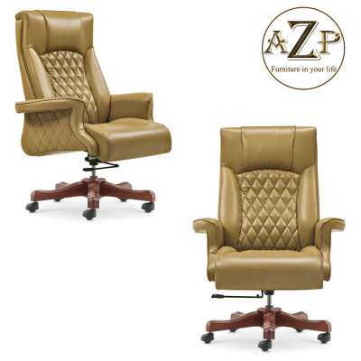 Ghế Giám Đốc, Ghế Văn Phòng AZP FURNITURE Ergonomic AZP-956 Phân Khúc Cao Cấp Chân Gỗ - Dòng Nệm Siêu Êm Thương Gia 