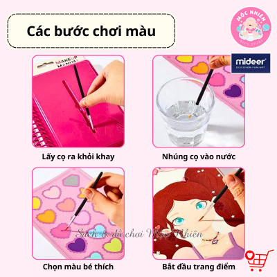 Đồ chơi Sổ Tay Trang Điểm và Tô Màu Nước Công Chúa - Mideer Makeup Manual - Dành cho bé từ 5 tuổi