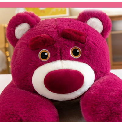 Thú nhồi bông gấu dâu nằm tay dài mẫu mới - Size từ 70cm đến 1m3 - Quà tặng gấu bông lotso dâu nằm màu đỏ ôm ngủ mặt cưng đáng yêu