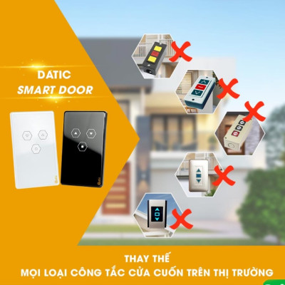 Công Tắc  Cửa Cuốn cảm ứng wifi điều khiển từ xa Datic Smart Door Màu trắng