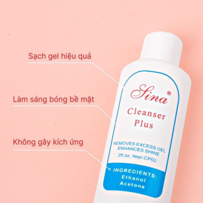 Nước Lau Gel Sina Chai Nhỏ 60ml Làm Nail Tiện Dụng, Dung Dịch Không Màu Không Mùi, Lau Gel Bết Dính, Vệ Sinh Cọ Phá Gel Nữ