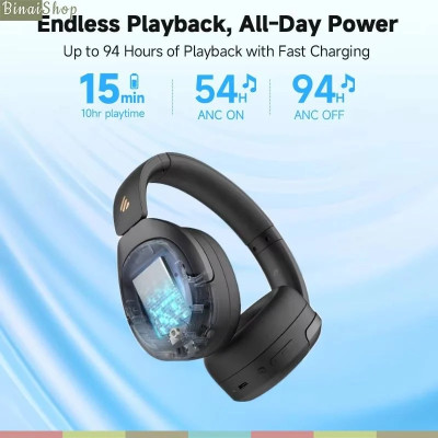 Edifier W830NB - Tai Nghe Over-Ear Không Dây Bluetooth V5.4, Chống Ồn Chủ Động, Hi-Res Audio Wireless, LDAC -45dB, Sử Dụng 94 Giờ - Hàng chính hãng