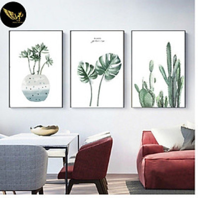 BỘ 3 TRANH TREO TƯỜNG CHIẾC LÁ , PHONG CÁCH TỐI GIẢN, HIỆN ĐẠI, PHONG VẠN PHÁT PVP-DC3013