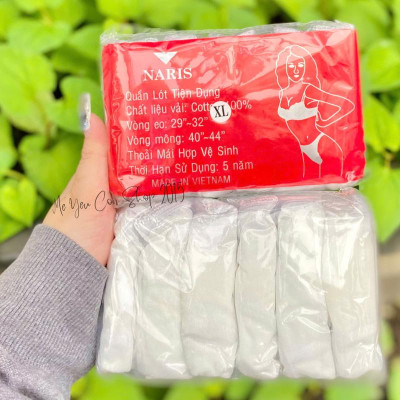 [1 Gói] 6 Quần Lót Cotton NARIS Dùng 1 Lần Mềm Mại, Mỏng, Thoáng Cho Mẹ Sau Sinh/ Phụ Nữ - Hàng Đẹp (katydang)
