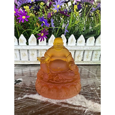 Tượng di lặc ngồi đá lưu ly - Cao 10 cm