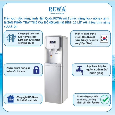 Máy Lọc Nước Nóng Lạnh Hàn Quốc REWA - RW-NA-816 - Hàng chính hãng - Công nghệ Nano/VF