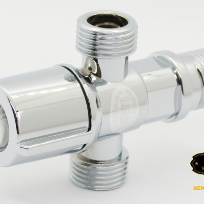 Van giảm áp, T chia bồn cầu nhựa ABS mạ Chrome Eurolife EL-TN01 (Trắng bạc)